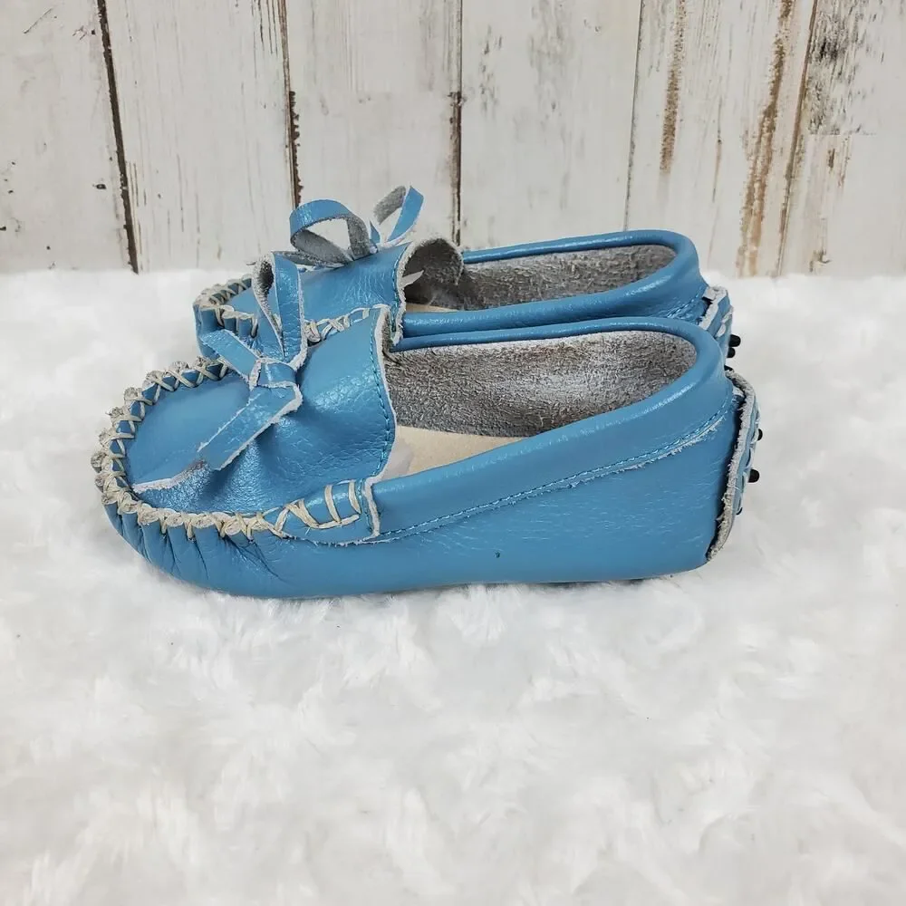 Augusta Baby Leather Moccasin Loafers Blue Size 6